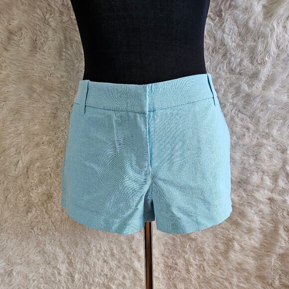 J.Crew Women's Blue Powdered Oxford Chino Shorts Size 8/Inseam 3" - Picture 1 of 9